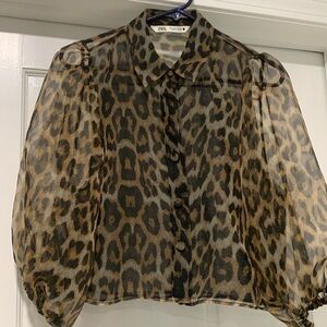 Zara animal print blouse
